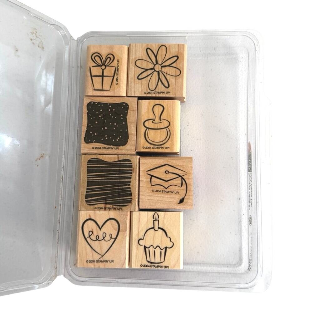 Stampin’ up set of 8 rubber stamps Please”little layers plus” collection